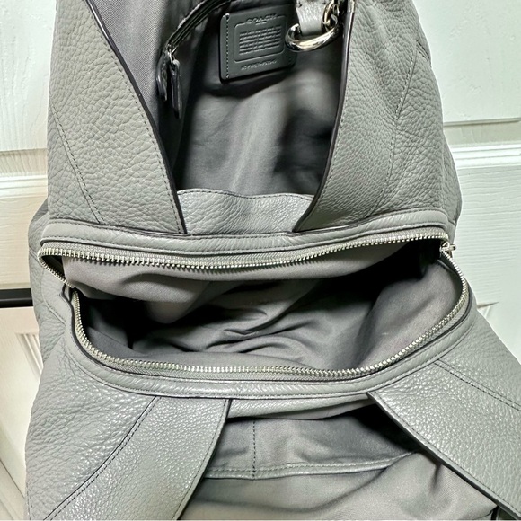 Coach Lexy Shoulder Bag Gray Pebbled Leather - Picture 3 of 11